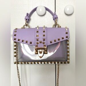 Studded Lavender and Gold Women's Bag